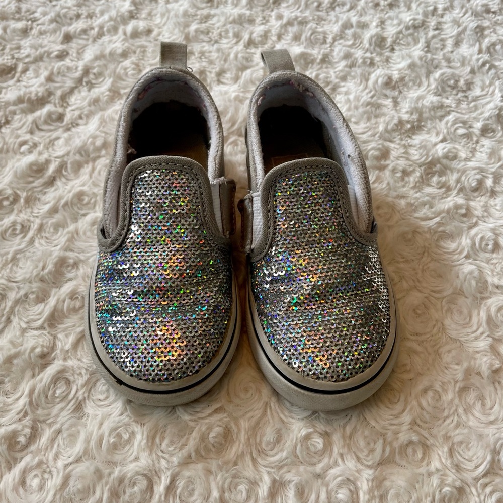 Silver sequin Vans